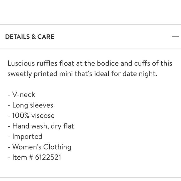 Free People Sweetest Thing Long Sleeve V Neck Dress Blue Floral NEW - Picture 10 of 10